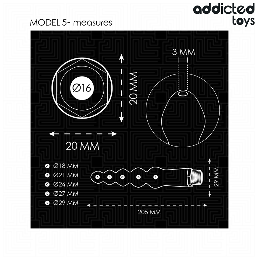ADDICTED TOYS - Analrenser med Universaladapter Modell 5