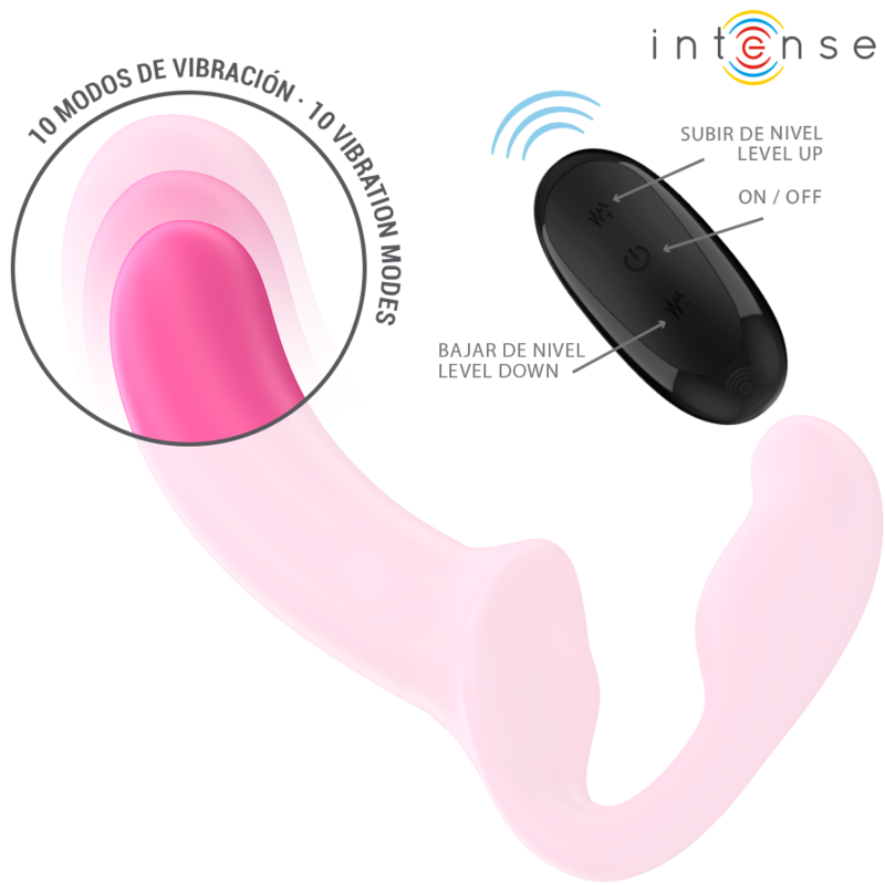 INTENSE - Amy Dobbeltvibrator 20 cm Rosa med fjernkontroll