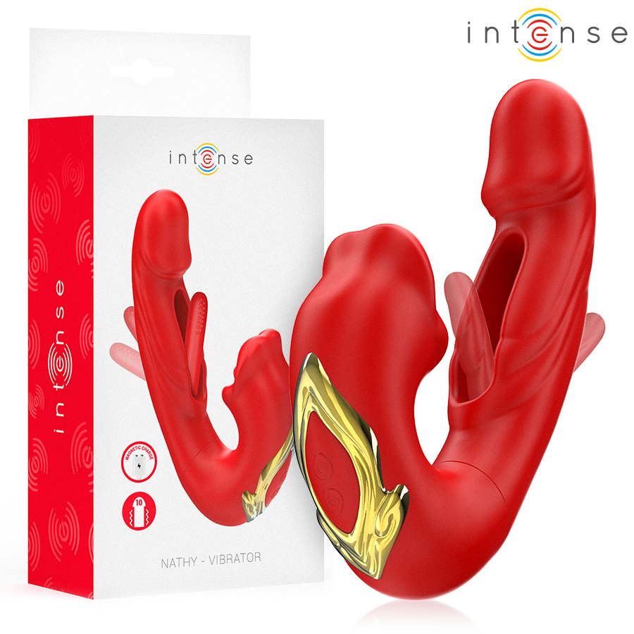 INTENSE - Nathy Dobbeltvibrator med sugende munn
