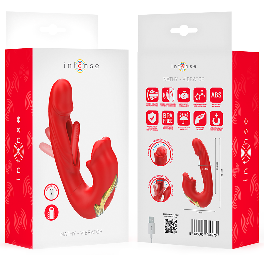 INTENSE - Nathy Dobbeltvibrator med sugende munn