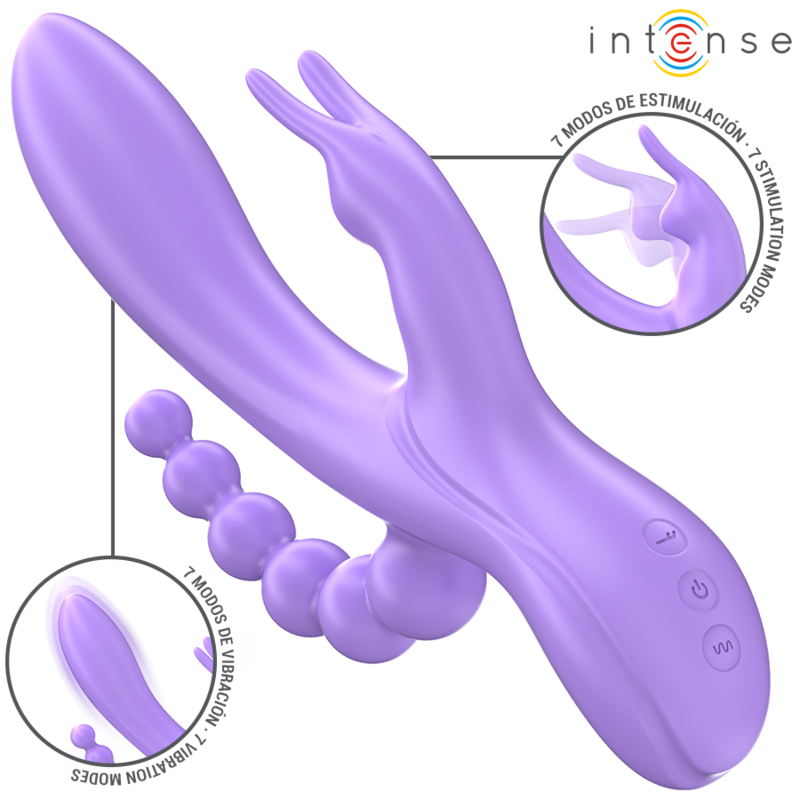 INTENSE - Miko Trippelvibrator rabbit + analstimulator 7 vibrasjoner