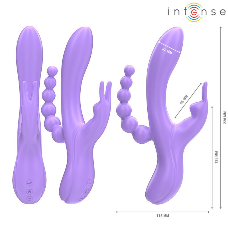 INTENSE - Miko Trippelvibrator rabbit + analstimulator 7 vibrasjoner