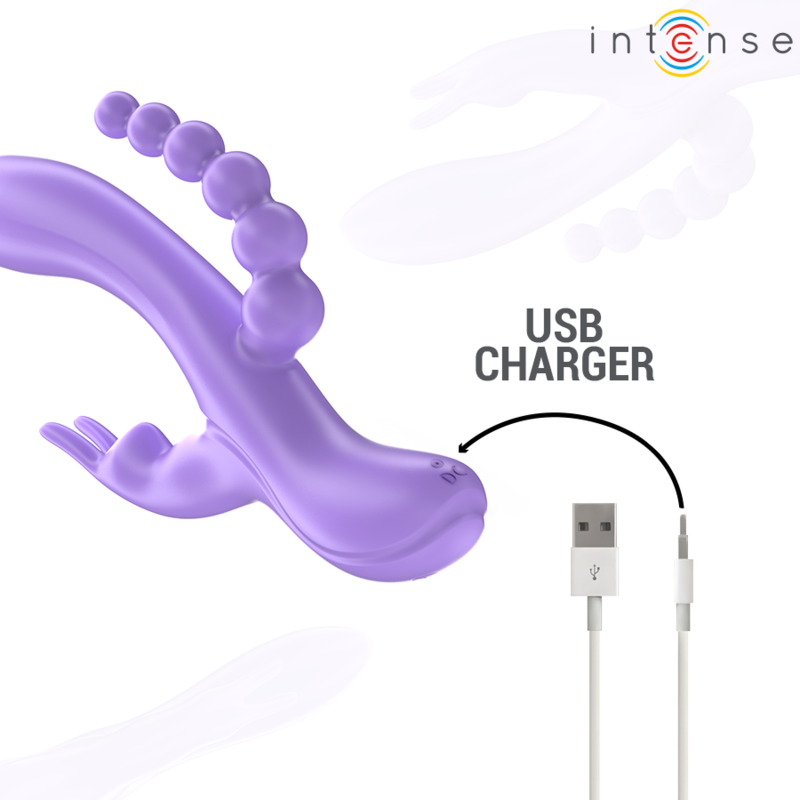 INTENSE - Miko Trippelvibrator rabbit + analstimulator 7 vibrasjoner