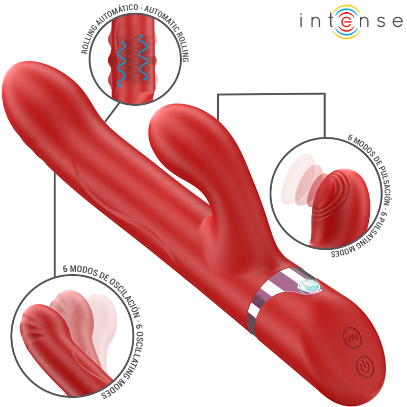 INTENSE - Lele Multifunksjonsvibrator med rotasjon og oscillering
