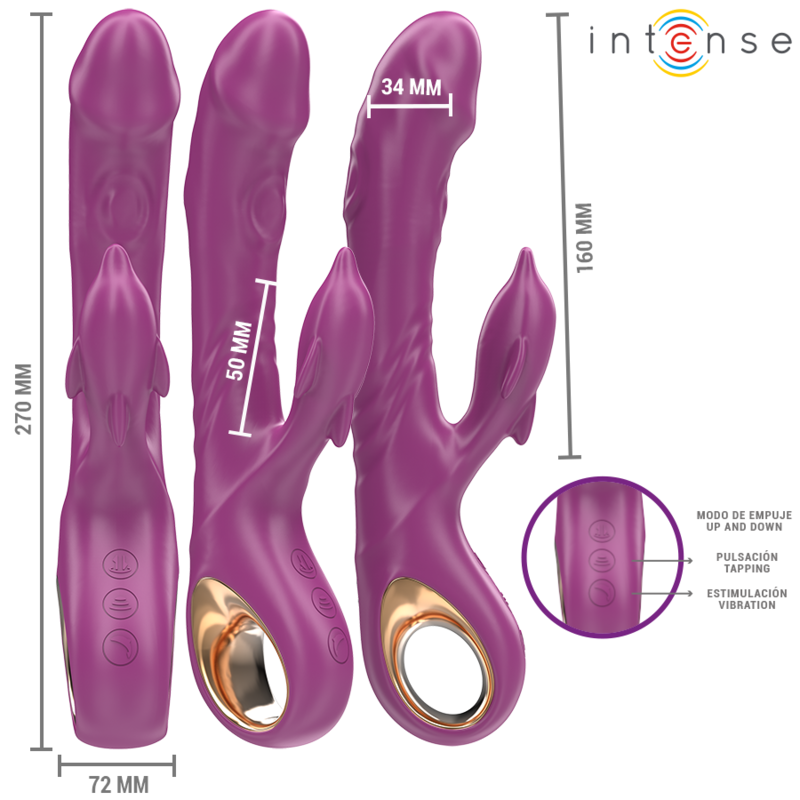 INTENSE - Halle Multifunksjonsvibrator med stimulerende delfintunge