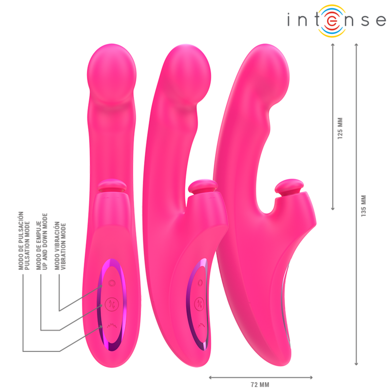 INTENSE - Emi Multifunksjonsvibrator 13,5 cm 3-i-1 10 vibrasjoner