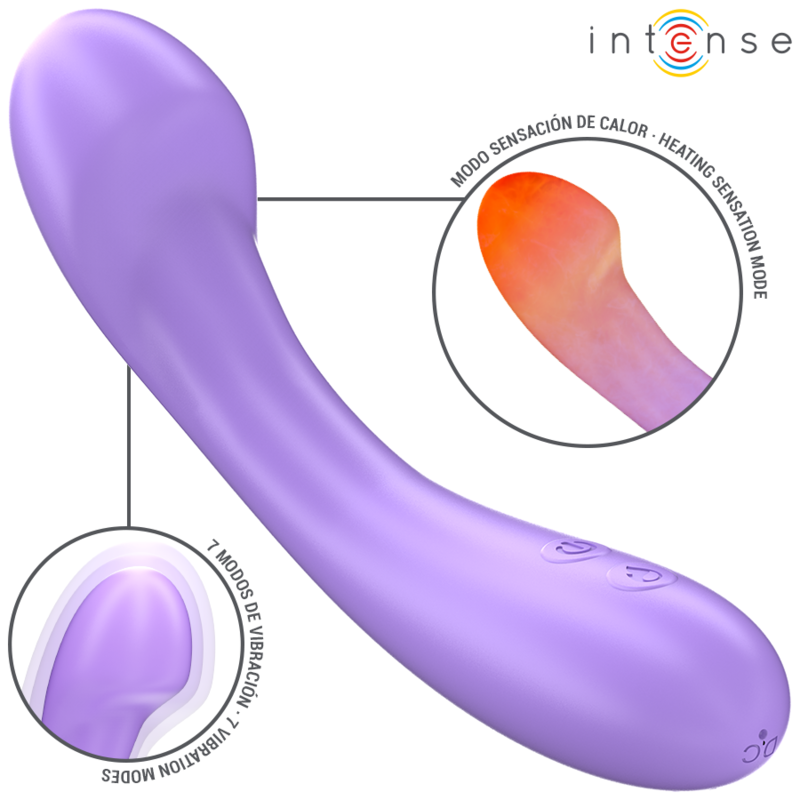 INTENSE - Becky Vibrator 19 cm med varme 7 vibrasjoner