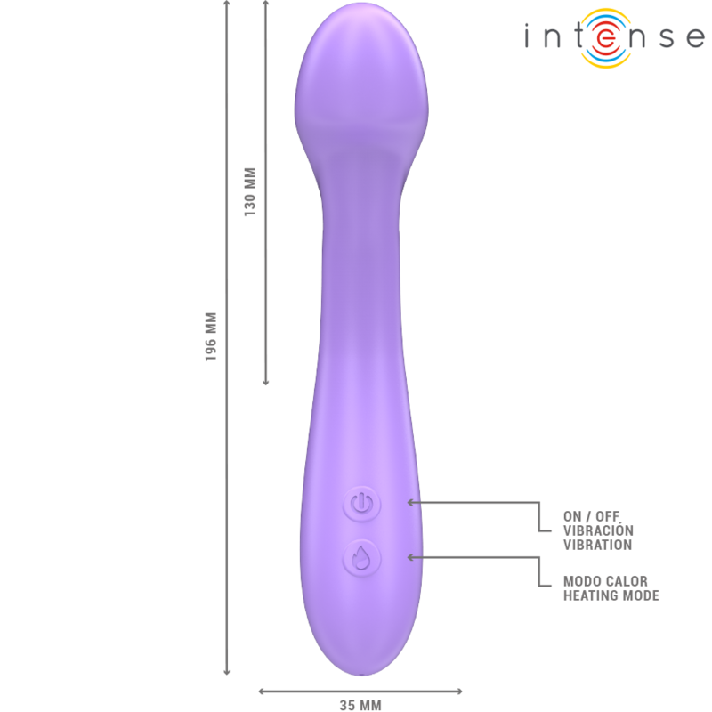 INTENSE - Becky Vibrator 19 cm med varme 7 vibrasjoner
