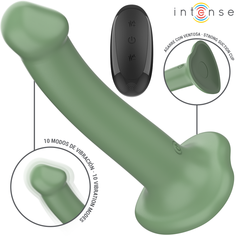 INTENSE - Becca Vibrator med sugekopp 10 vibrasjoner Grønn med fjernkontroll