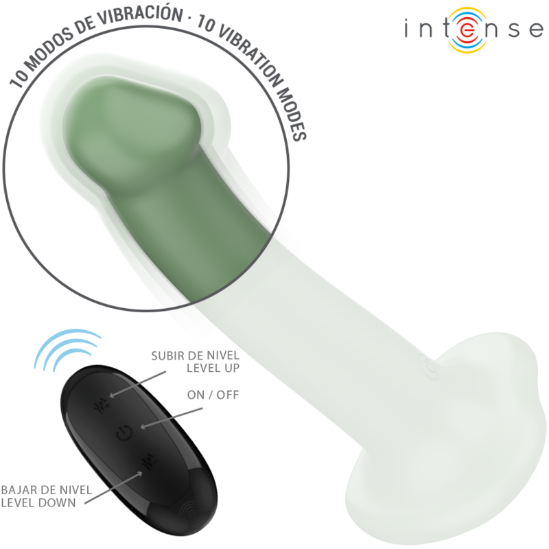 INTENSE - Becca Vibrator med sugekopp 10 vibrasjoner Grønn med fjernkontroll
