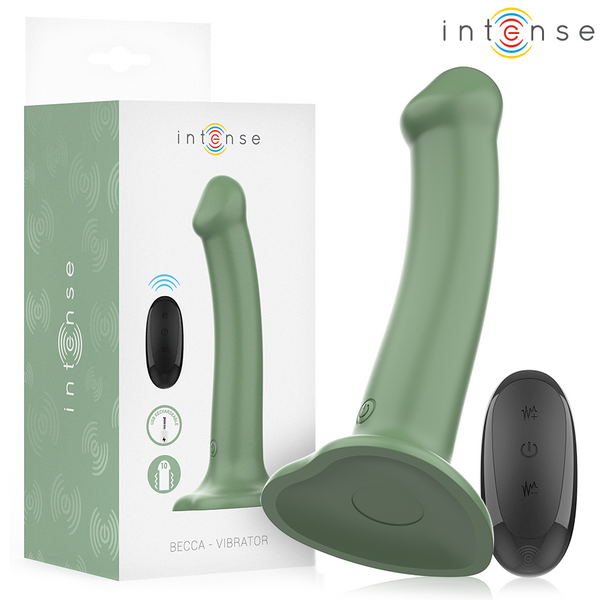 INTENSE - Becca Vibrator med sugekopp 10 vibrasjoner Grønn med fjernkontroll