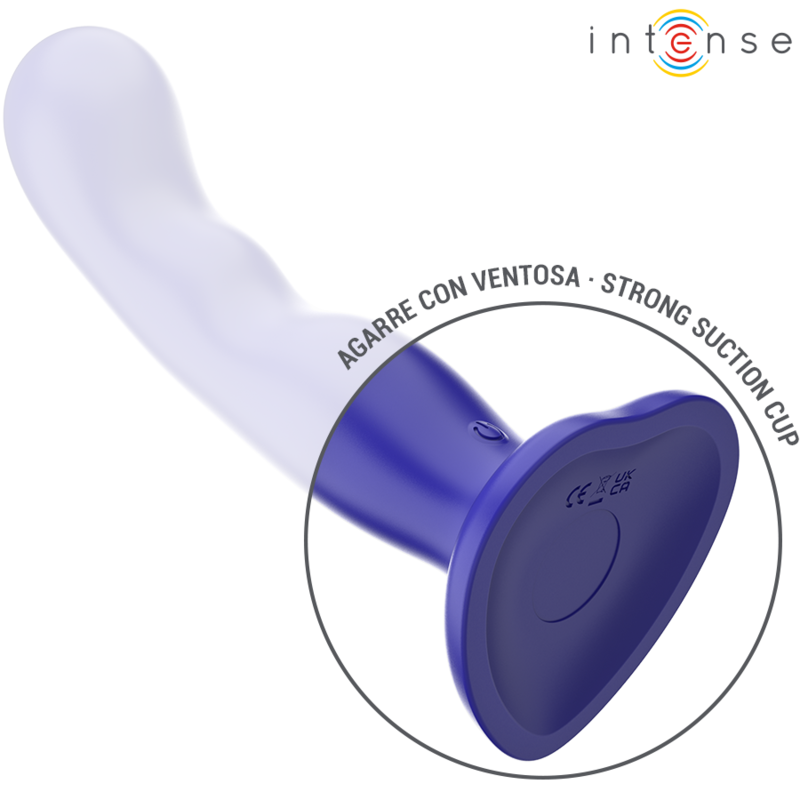 INTENSE - Shorty Vibrator med sugekopp Blå med fjernkontroll