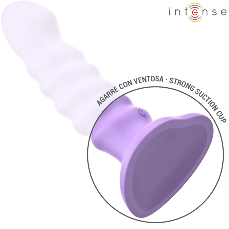 INTENSE - Brenda Vibrator str. M med spiraldesign 10 vibrasjoner Lilla med fjernkontroll