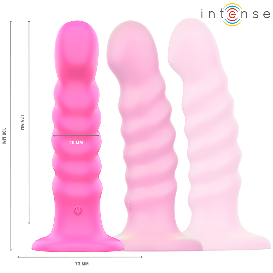 INTENSE - Cindy Vibrator Størrelse L Spiraldesign 10 vibrasjoner Rosa Fjernkontroll