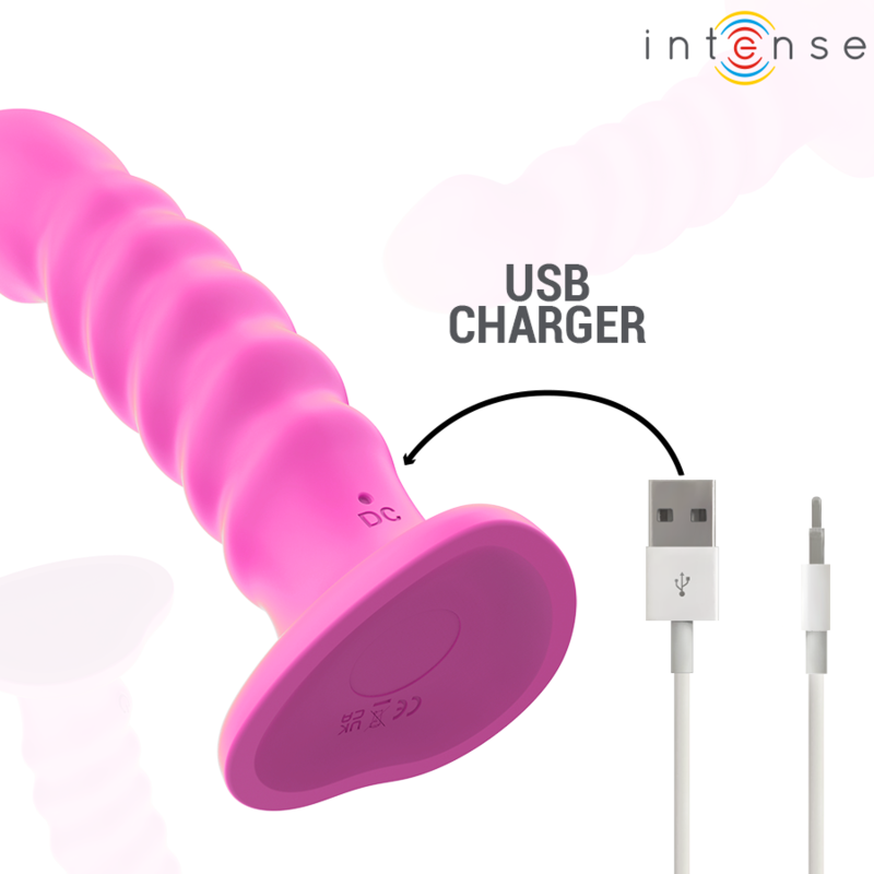 INTENSE - Cindy Vibrator Størrelse L Spiraldesign 10 vibrasjoner Rosa Fjernkontroll