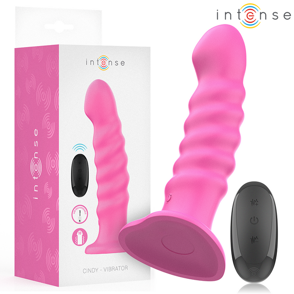 INTENSE - Cindy Vibrator Størrelse L Spiraldesign 10 vibrasjoner Rosa Fjernkontroll