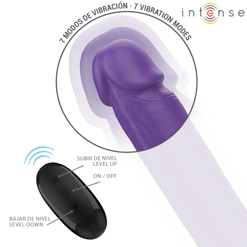 INTENSE - Gunter Dobbel Vibrator-Dildo 40 cm Lilla med Fjernkontroll