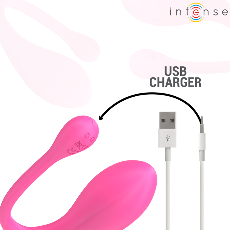 INTENSE - Janice U-formet dobbeltvibrator 10 vibrasjoner Rosa med fjernkontroll