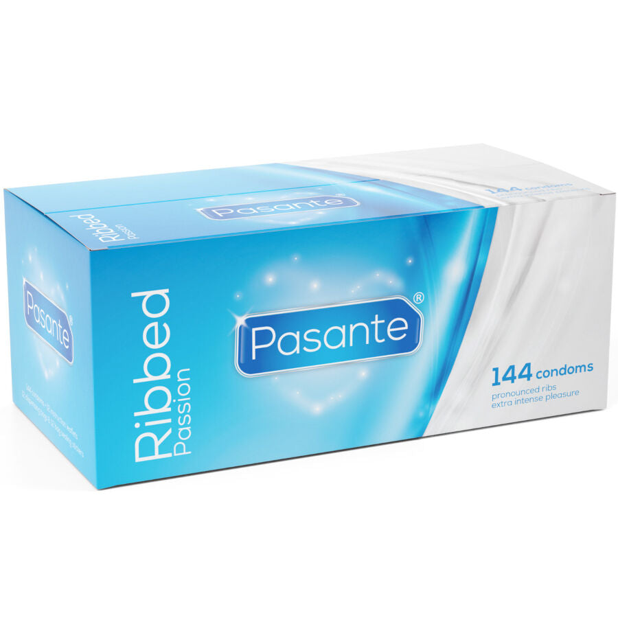 PASANTE - Ribbed Passion Kondomer med Riller & Knopper 144 stk