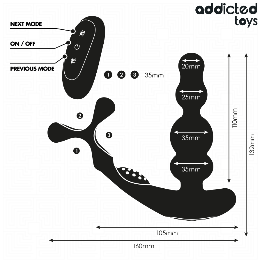 ADDICTED TOYS - Roterende Prostatamassasjer med Fjernkontroll