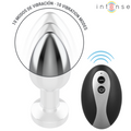 INTENSE - Vibrerende Metall Analplugg med LED-lys og Fjernkontroll S