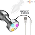 INTENSE - Vibrerende Metall Analplugg med LED-lys og Fjernkontroll S