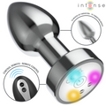 INTENSE - Vibrerende Metall Analplugg med LED-lys og Fjernkontroll S