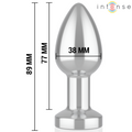 INTENSE - Vibrerende Metall Analplugg med LED-lys og Fjernkontroll M