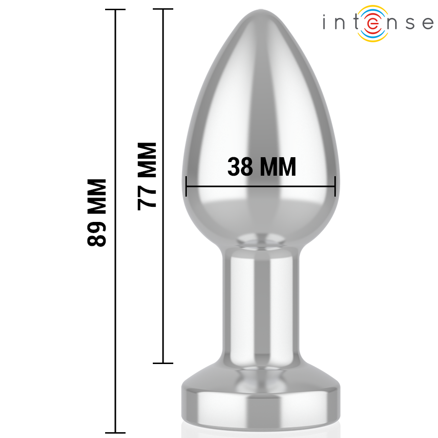 INTENSE - Vibrerende Metall Analplugg med LED-lys og Fjernkontroll M