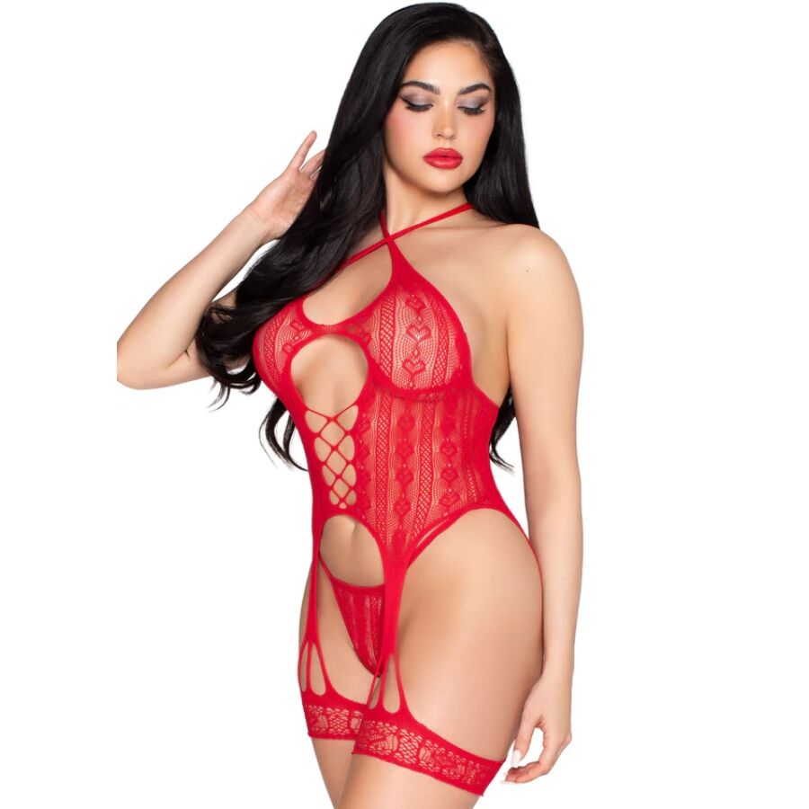 LEG AVENUE - Blonde-body med hofteholder & string