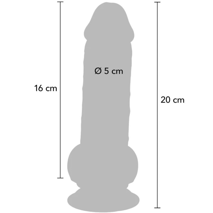 GET REAL - Deluxe Realistisk Dildo med Baller Ekstra Tykk 20 cm