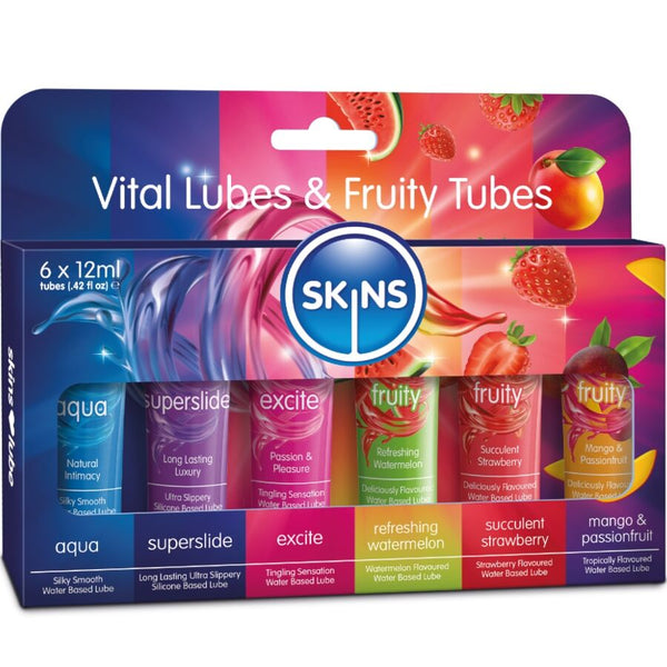 SKINS - Vital & Fruity Glidemiddel-sett 6 x 12 ml