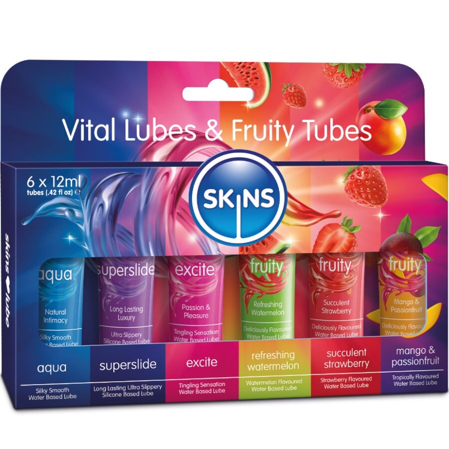 SKINS - Vital & Fruity Glidemiddel-sett 6 x 12 ml