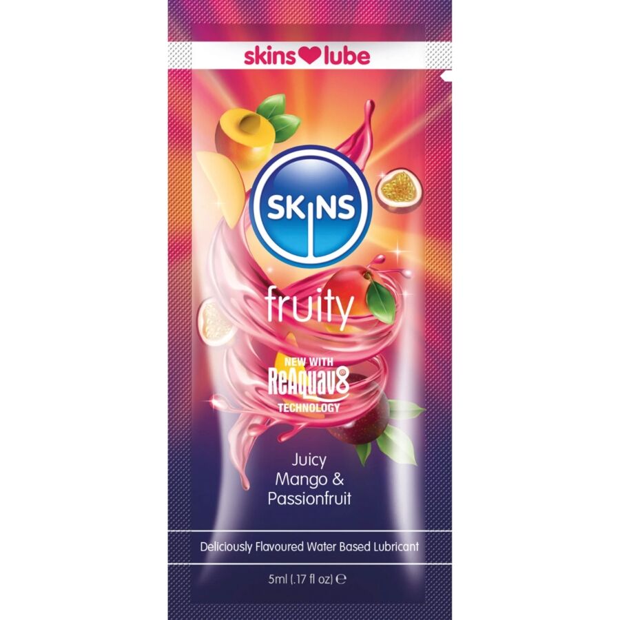 SKINS - Fruity Vannbasert glidemiddel Mango & pasjonsfrukt Enkeltdose 5 ml
