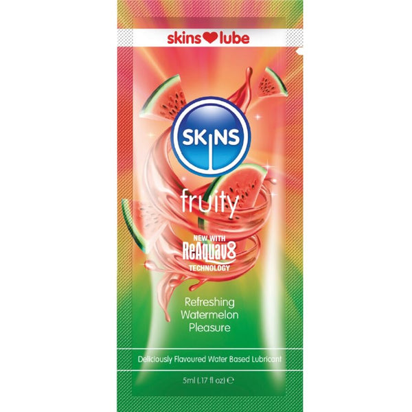 SKINS - Fruktig vannbasert glidemiddel Vannmelon engangsdose 5 ml