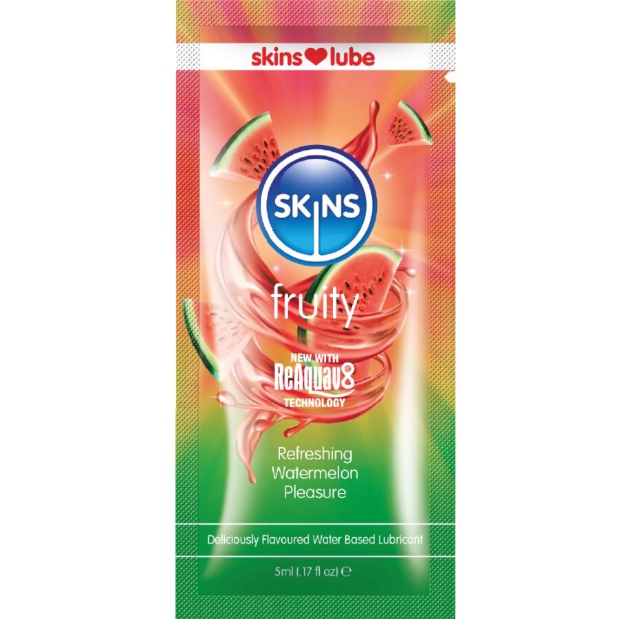 SKINS - Fruktig vannbasert glidemiddel Vannmelon engangsdose 5 ml