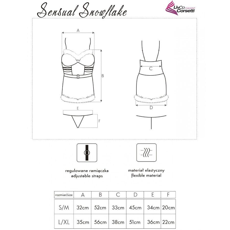 LIVCO CORSETTI FASHION - Sensual Snowflake Chemise, Truse og Julehårbånd