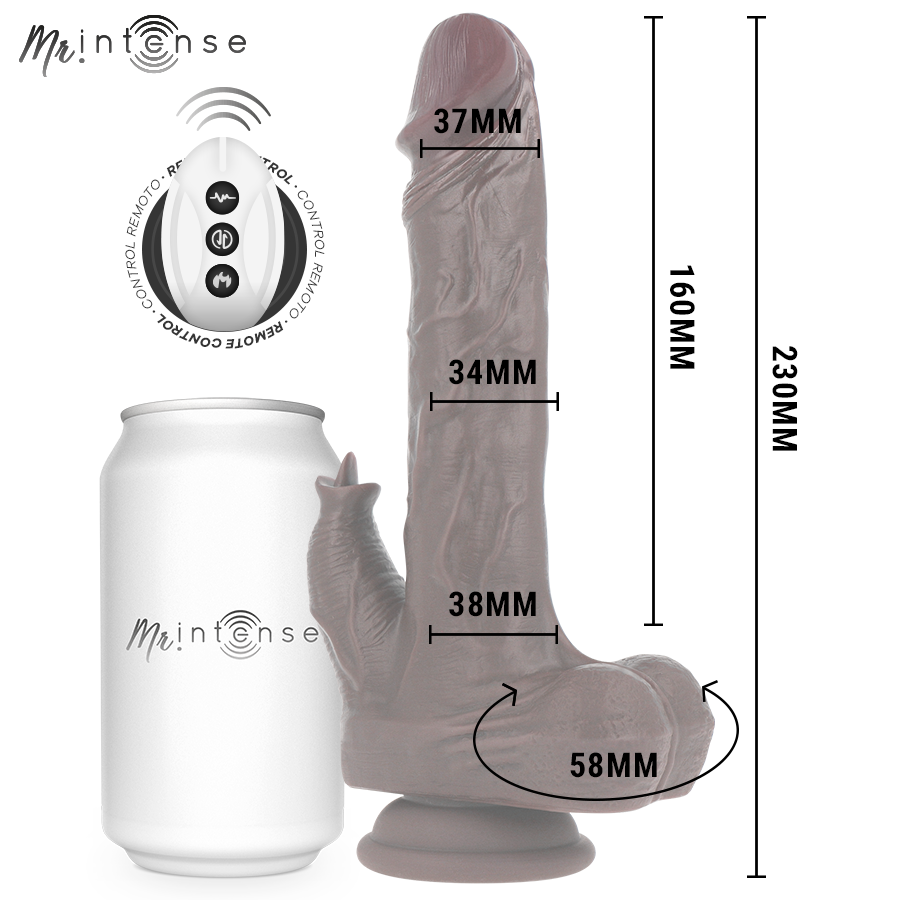 Mr Intense - Morgan Realistisk Vibrator med Støtefunksjon og Fjernkontroll 23 cm