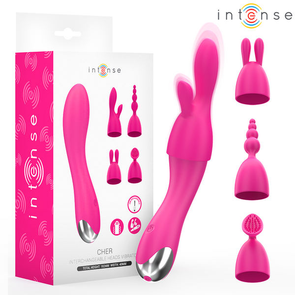 INTENSE - Cher Vibrator med 20 mønstre og utskiftbare hoder