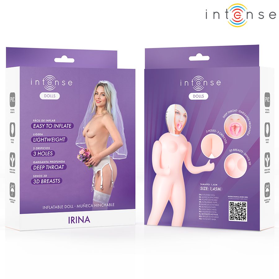 INTENSE DOLLS - Irina Oppblåsbar sexdukke med tre åpninger