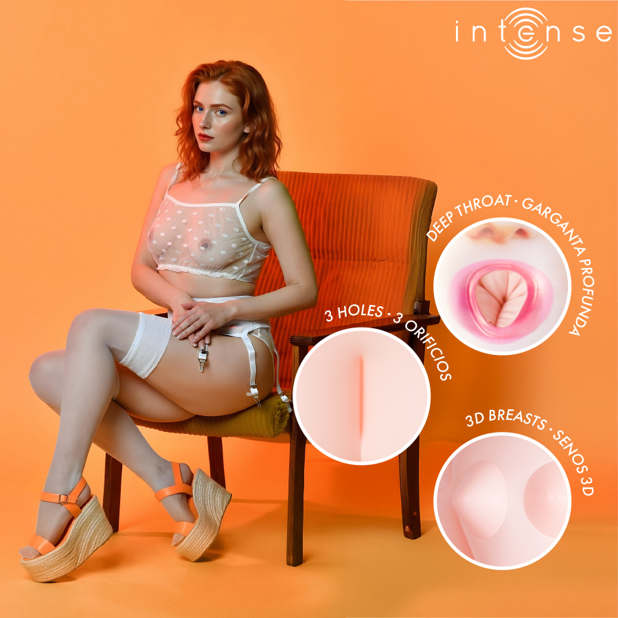 INTENSE DOLLS - Scarlett Oppblåsbar sexdukke med tre åpninger