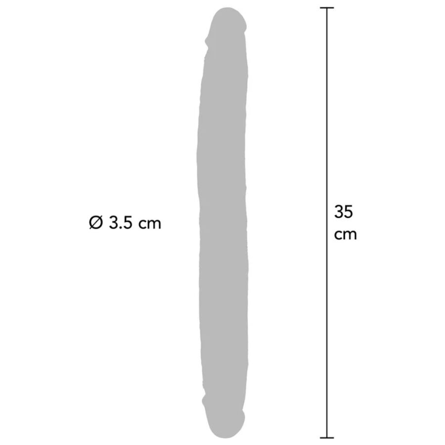 GET REAL - Dobbeldildo Silikon med Forhud Karamell 35 cm