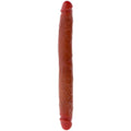 GET REAL - Dobbeldildo Silikon med Forhud Karamell 35 cm