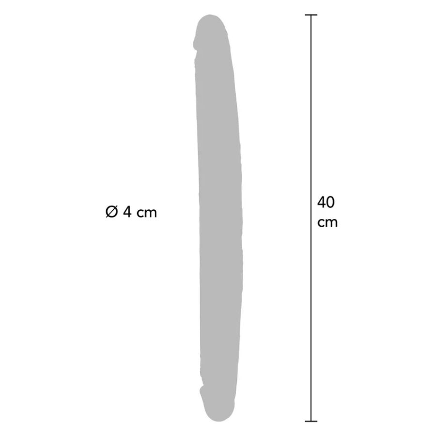GET REAL - Dobbeldildo Silikon med Forhud Karamell 40 cm