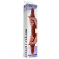 GET REAL - Dobbeldildo Silikon med Forhud Karamell 40 cm