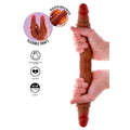 GET REAL - Dobbeldildo Silikon med Forhud Karamell 40 cm