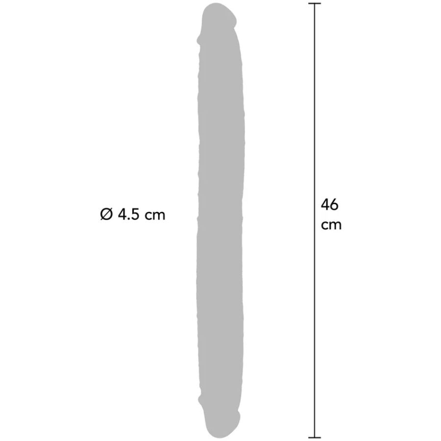 GET REAL - Dobbeldildo Silikon med Forhud Karamell 46 cm