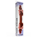 GET REAL - Dobbeldildo Silikon med Forhud Karamell 46 cm