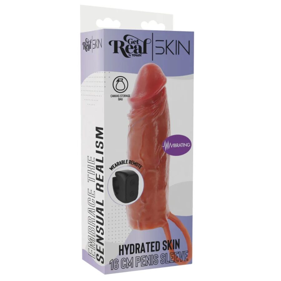 GET REAL - Hydrated Penisforlenger med Vibrasjon Hudfarge 16 cm