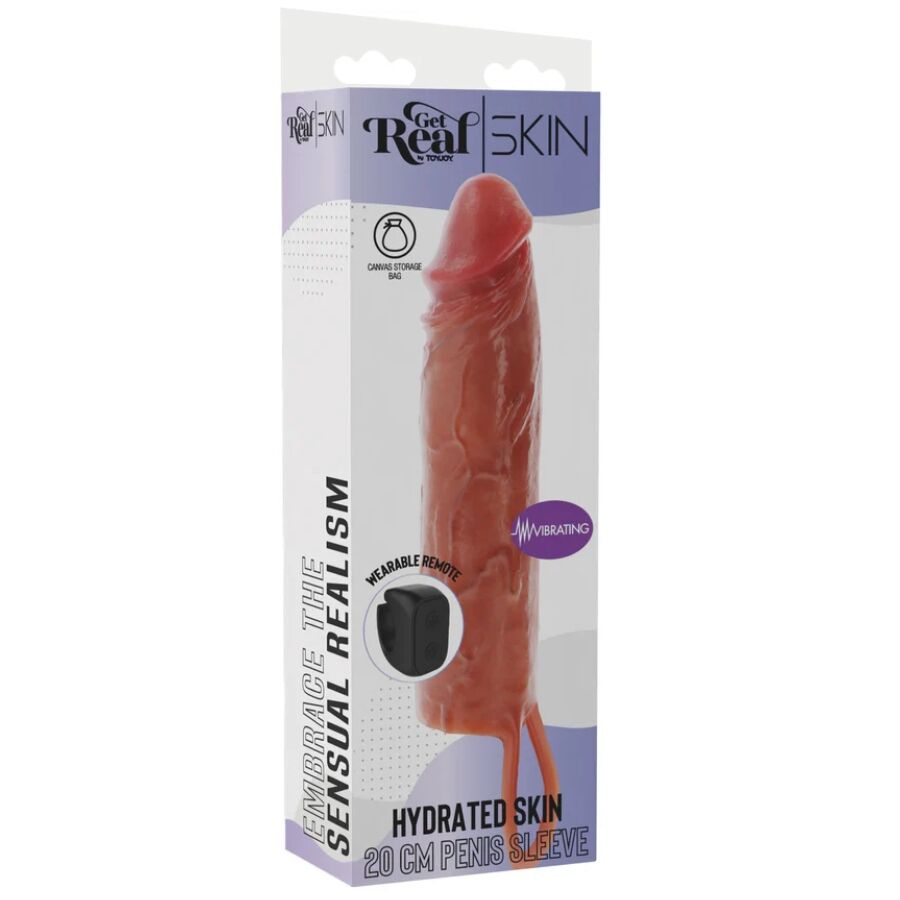 GET REAL - Hydrated Penisforlenger med Vibrasjon Hudfarge 20 cm